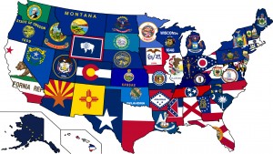 USA State Flag Map